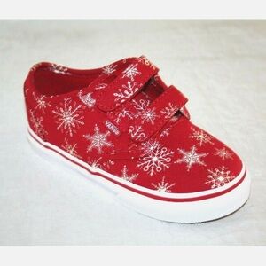 Vans Atwood V Snowflakes Red Infant/Toddler Shoes 2 STRAP